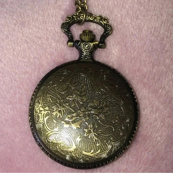 The Nightmare Before Christmas Jack & Sally Bronze Pocket Watch and Chain NWT - Picture 3 of 4